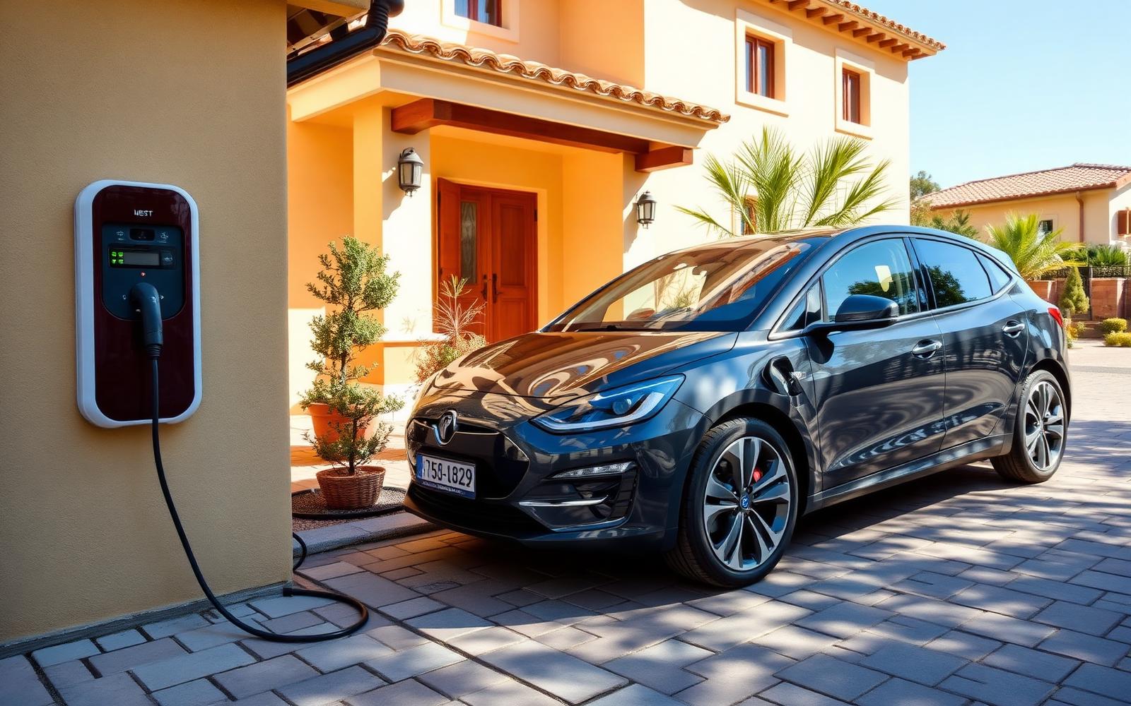 Punto de recarga para coche eléctrico instalado en una vivienda de Alicante